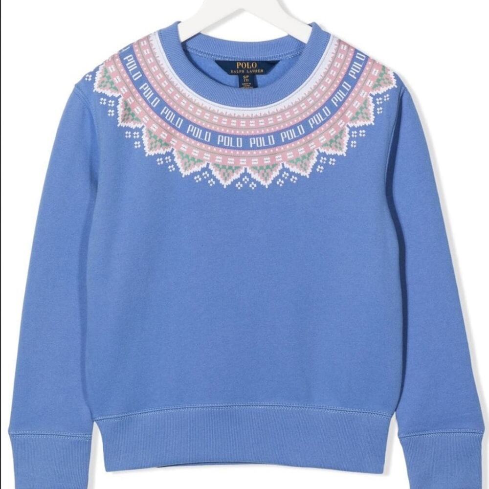 Polo Ralph Lauren blue, cotton blend, logo print at the neckline, new size 4T